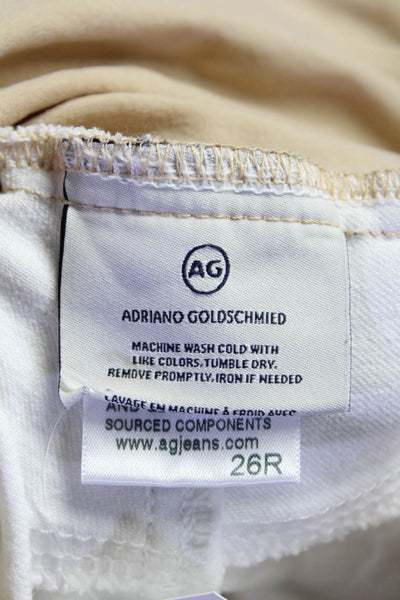 AG Adriano Goldschmied Womens Maternity Distressed Skinny Jeans White Size 26