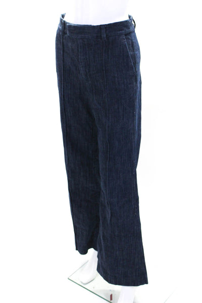 Joie Womens Cotton Four Pocket Front Seam High-Rise Bootcut Pants Blue Size 4