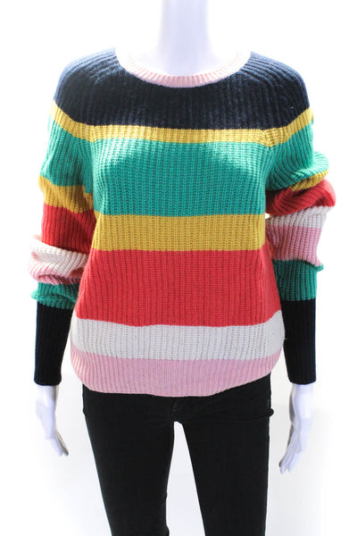 Joie Womens Wool Blend Striped Knit Pullover Sweater Top Multicolor Size S