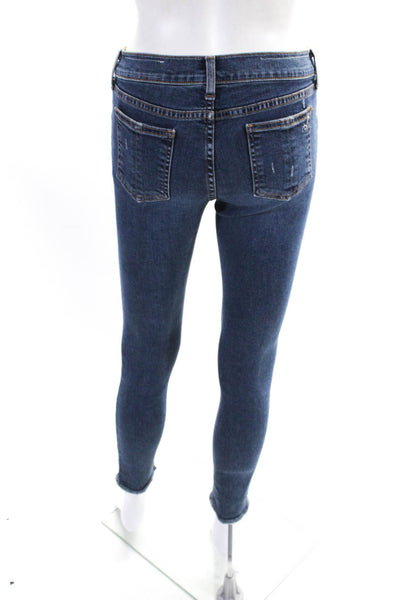 Rag & Bone Womens Cotton Denim Distressed Skinny Leg Ankle Jeans Blue Size 27