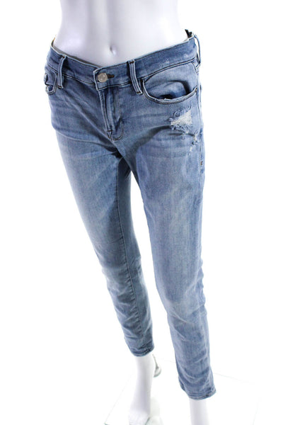 Frame Womens Le Garcon Cotton Distressed Boyfriend Jeans Blue Size 26