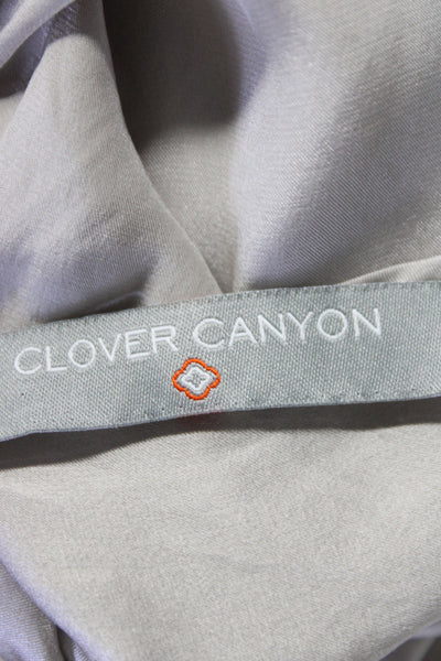 Clover Canyon Womens Floral Lace Striped Pleated Button Tank Blouse Beige Size S