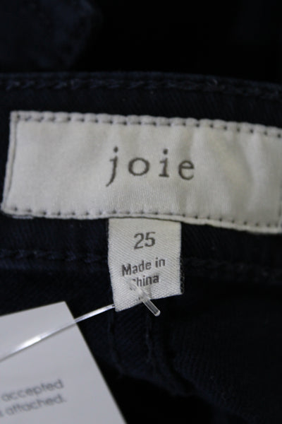 Joie Womens Cotton Mid Rise Zipper Trim Slim Utility Jeans Blue Size 25