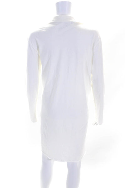 Standard James Perse Womens White Cotton Collar Long Sleeve T-Shirt Dress Size 1