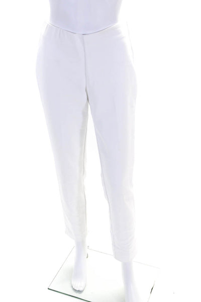 Ecru Womens White Cotton Pull On High Rise Pleated Slim Straight Pants Size 2