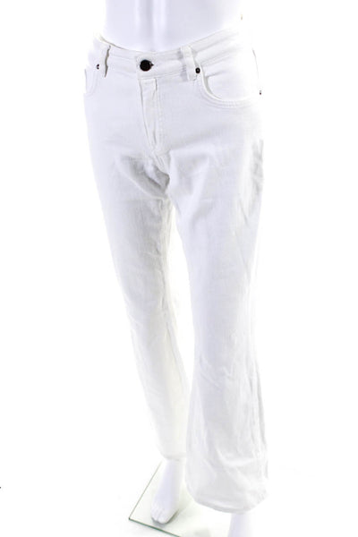 Victoria Beckham Womens Cotton Mid Rise Bootcut Jeans White Size 28