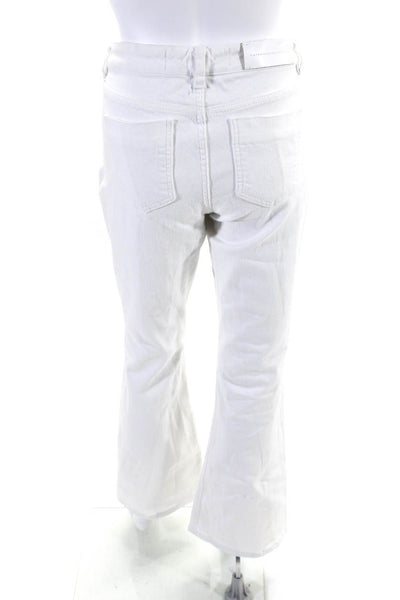 Victoria Beckham Womens Cotton Mid Rise Bootcut Jeans White Size 28