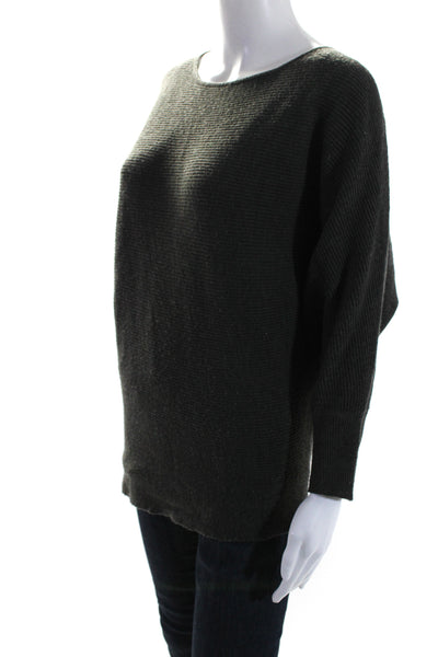 For Cynthia Women's Round Neck Dolman Sleeves Pullover Sweater Gray Size S
