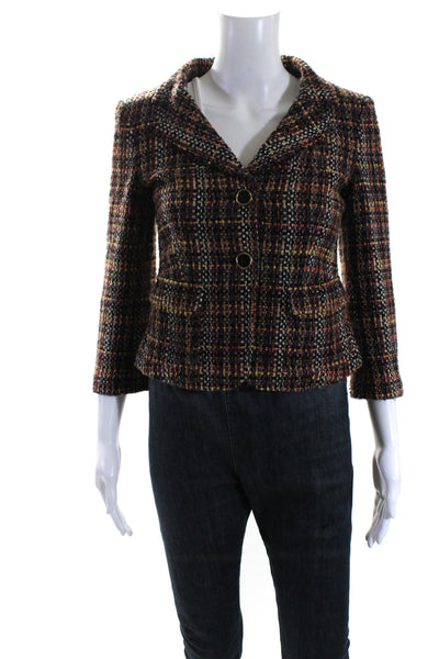 DKNY Women's Long Sleeves Lined Two Button Multicolor Blazer Size 2