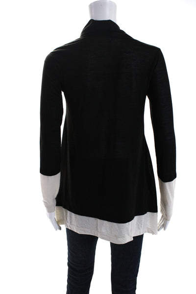 Splendid Womens Long Sleeves Turtleneck Blouse Black White Size Extra Small