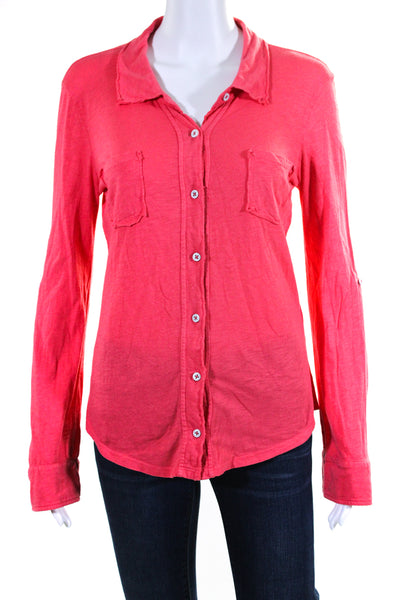 Michael Stars Women's Long Sleeves Pockets Button Down Shirt Carol One Size