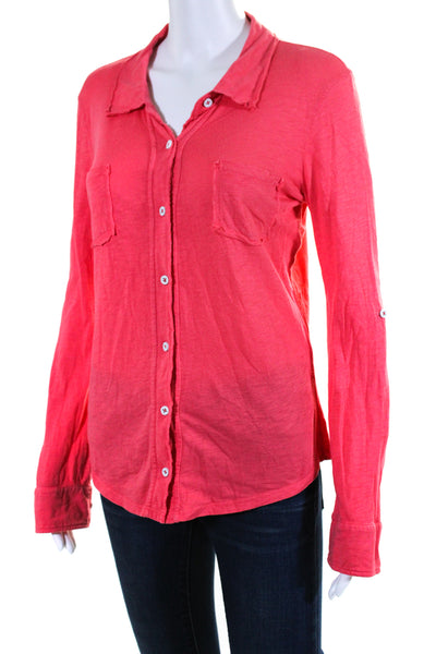 Michael Stars Women's Long Sleeves Pockets Button Down Shirt Carol One Size