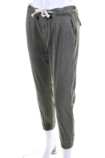 DL1961 Womens Cotton Gwen Drawstring Buttoned Tied Jogger Pants Green Size EUR26