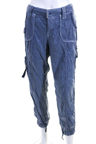 Marrakech Womens Buttoned Zipped Slip-On Cargo Jogger Pants Blue Size EUR27