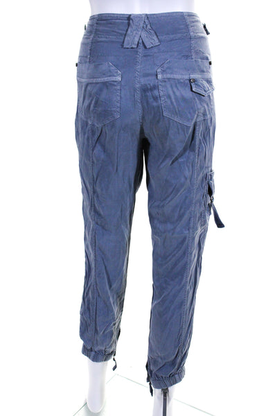 Marrakech Womens Buttoned Zipped Slip-On Cargo Jogger Pants Blue Size EUR27