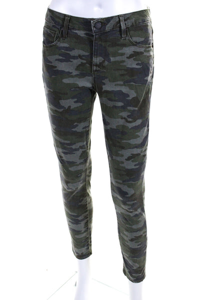 Parker Smith Womens Cotton Camouflage Print Buttoned Skinny Pants Green Size 2