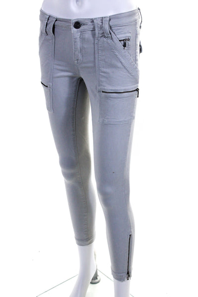 Joie Jeans Womens Cotton Buttoned Zipped Slip-On Skinny Pants Blue Size EUR25