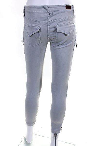 Joie Jeans Womens Cotton Buttoned Zipped Slip-On Skinny Pants Blue Size EUR25