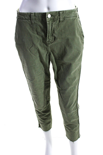 L'Agence Womens Button Closure Flat Front Straight Leg Casual Pant Green Size 26