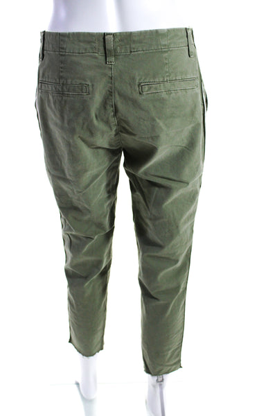 L'Agence Womens Button Closure Flat Front Straight Leg Casual Pant Green Size 26