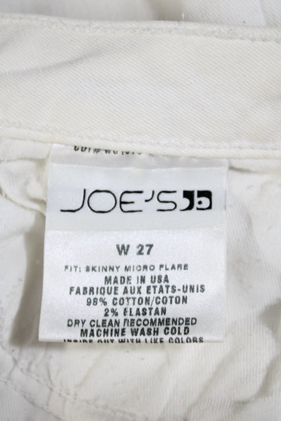 Joes Women's Midrise Five Pockets Straight Leg Jean Pant White Size 27