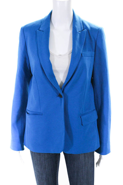 Vince Camuto Womens Ponte Peak Lapel One Button Blazer Jacket Blue Size 6