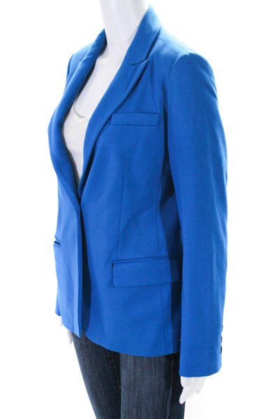 Vince Camuto Womens Ponte Peak Lapel One Button Blazer Jacket Blue Size 6