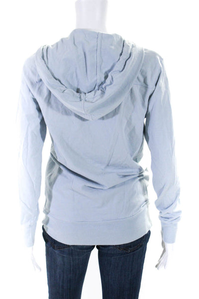 The North Face Womens Cotton V Neck Hooded Pullover Jacket Blue Size S