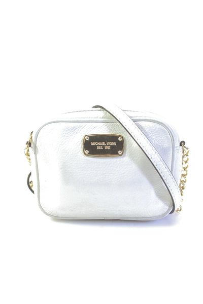 Michael Michael Kors Womens Single Strap Logo Mini Crossbody Handbag White