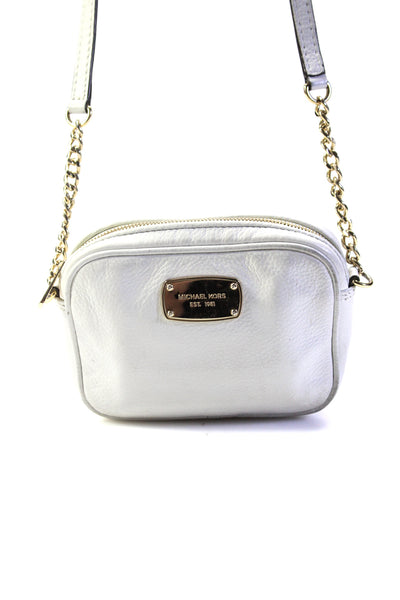 Michael Michael Kors Womens Single Strap Logo Mini Crossbody Handbag White