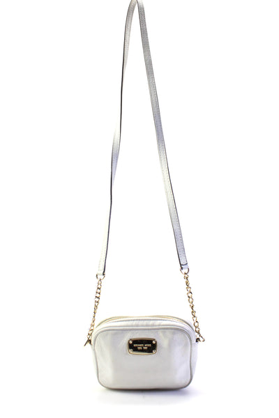 Michael Michael Kors Womens Single Strap Logo Mini Crossbody Handbag White