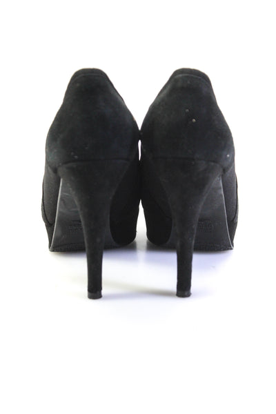 Stuart Weitzman Womens Black Platform High Heels Bootie Shoes Size 6