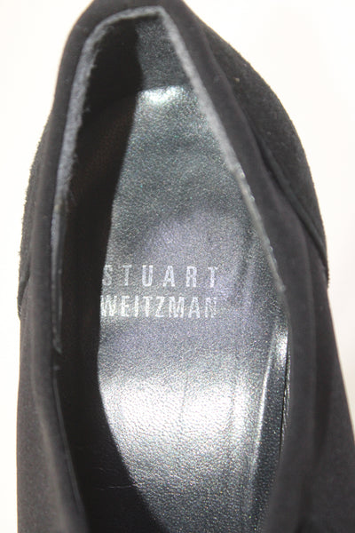 Stuart Weitzman Womens Black Platform High Heels Bootie Shoes Size 6