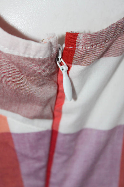 J Crew Women's V-Neck Sleeveless Tiered Tiered Multicolor Plaid Mini Dress Size