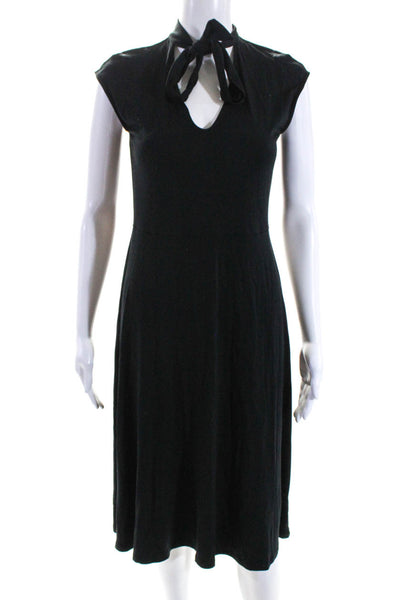 Lauren Ralph Lauren Women's V-Neck Sleeveless A-Line Midi Dress Black Size 2