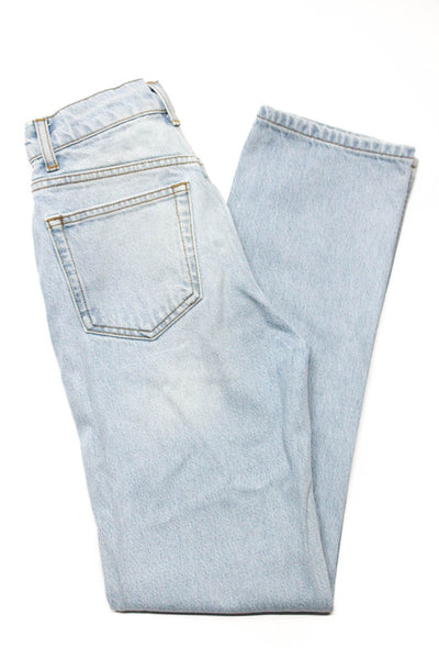 Reformation Womens Denim Five Pocket Button Fly Straight Leg Jeans Blue Size 23