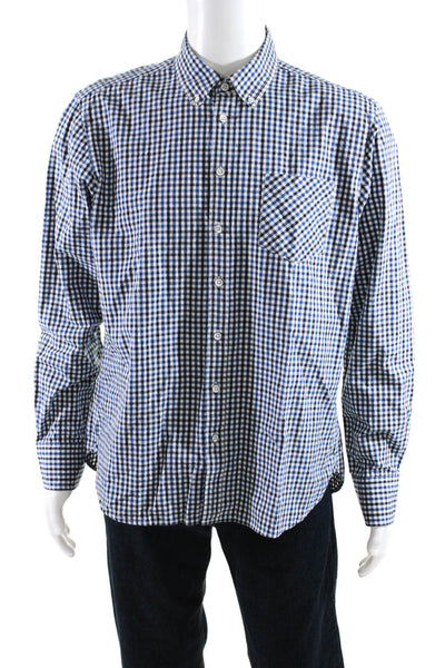 Rag & Bone Mens Cotton Plaid Print Collared Button Down Shirt Multicolor Size L