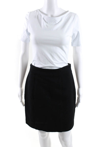 Classiques Womens Unlined Side Zip Mini Pencil Skirt Black Size 10