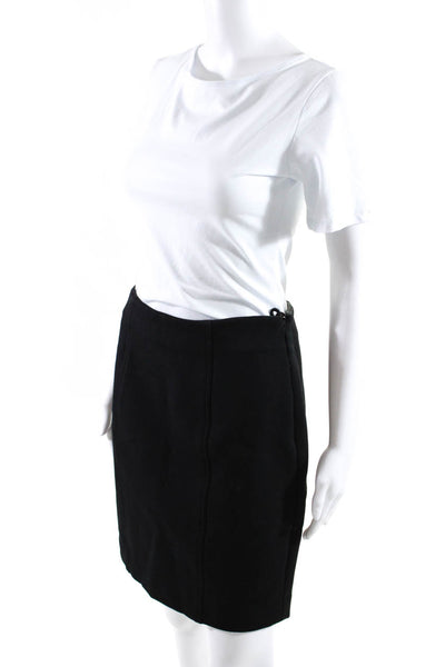 Classiques Womens Unlined Side Zip Mini Pencil Skirt Black Size 10