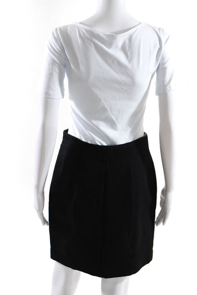 Classiques Womens Unlined Side Zip Mini Pencil Skirt Black Size 10