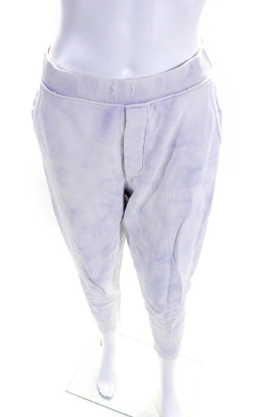 Nili Lotan Womens Lilac Cotton Tie Dye High Waisted Cuff Ankle Sweatpants Size S