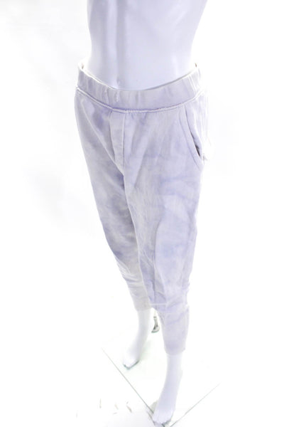 Nili Lotan Womens Lilac Cotton Tie Dye High Waisted Cuff Ankle Sweatpants Size S