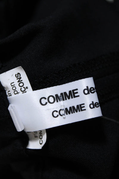 Comme Des Garcons Womens Elastic Waist Tapered Cropped Pants Black Size Large