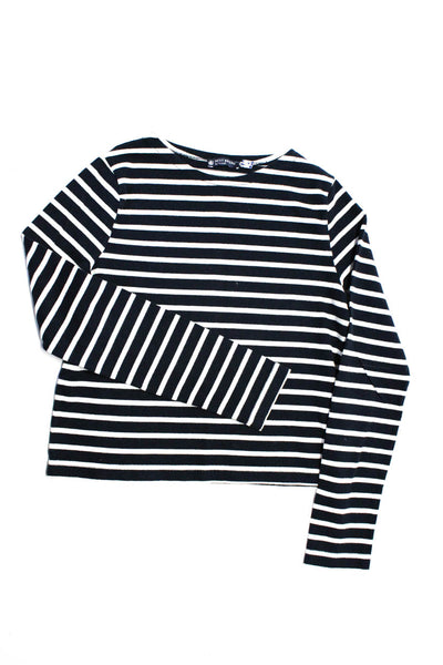 Petit Bateau Childrens Girls Striped Sweater Navy Blue White Cotton Size 14