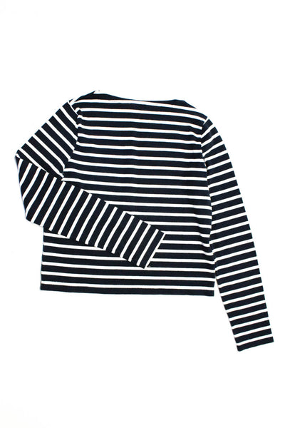 Petit Bateau Childrens Girls Striped Sweater Navy Blue White Cotton Size 14