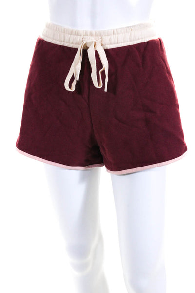 The Upside Women's Elastic Drawstring Waist Running Short Burgundy Size XL