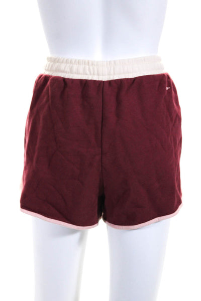 The Upside Women's Elastic Drawstring Waist Running Short Burgundy Size XL