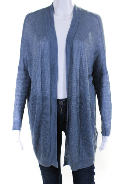 Polo Ralph Lauren Women's 3/4 Sleeves Open Front Mesh Cardigan Blue Size S