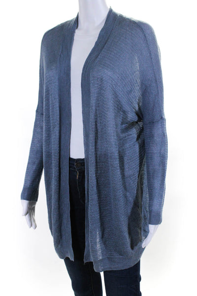 Polo Ralph Lauren Women's 3/4 Sleeves Open Front Mesh Cardigan Blue Size S