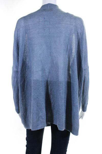 Polo Ralph Lauren Women's 3/4 Sleeves Open Front Mesh Cardigan Blue Size S